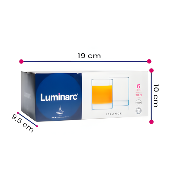 Glass Cup Set - 6 Pcs